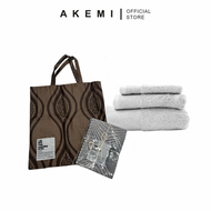 [NOT FOR SALE]  AKEMI TOTE BAG + BAMBOO COTTON RAIN WHITE HAND TOWEL