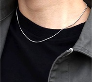 100% Titanium Import-Kalung Rantai Emas Putih Tanpa Pudar-Kalung Belut Halus-Kalung TItanium Anti Ka