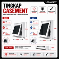 Casement Window Tingkap Aluminium Tophung White Undercoated Frame Window Grille Cermin Hitam