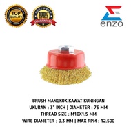 3" inch Bowl Brush ENZO Cup Brush 3 inch Brass Wire Brush Brass Wire Brush Brass Bowl Brush