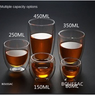 80/150/250/350ml Double-layer Glass Cup Handmade Healthy Drink Mug