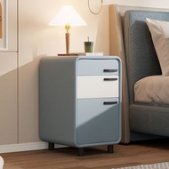 Carpenter - 實木三抽櫃皮質床頭櫃簡約現代迷你小型臥室收納儲物床邊櫃40CM