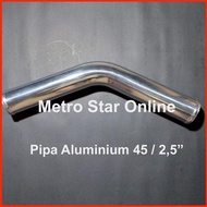 Turbo Intercooler Pipe Turbo Intercooler Aluminum Pipe 45 2.5"/
