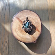 【曲水辰手作】綠龍晶金屬線編織吊墜