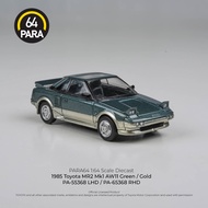 Para64 1/64 1985 Toyota MR2 MK1 AW11 Green/ Gold PA55368 Diecast Scale Model Car