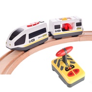 RC รถไฟฟ้าชุดที่มีสายการบินเสียงและแสงด่วนรถบรรทุกพอดีติดตามไม้เด็กของเล่นไฟฟ้าของเล่นเด็ก