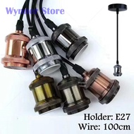 Copper Holder Wood Holder Set Nordic Holder Rope Design Hanging Light Lampu Hiasan Lampu Gantung Lam