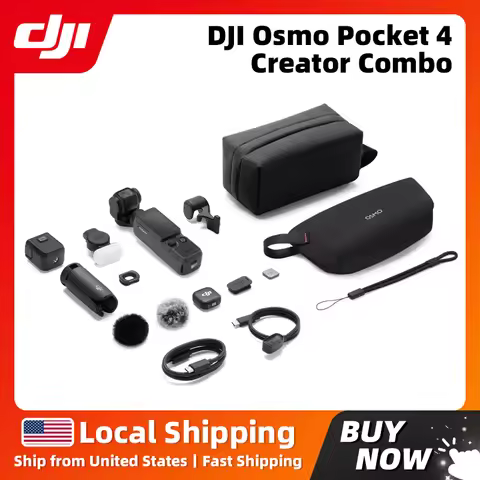 DJI Osmo Pocket 4 Creator Combo 1" CMOS & 4K/240fps 2× Lossless Zoom 107GB Built-In Storage & 800MB/