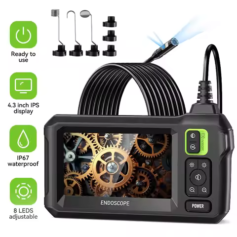 Endoscope Camera 4.3 Inch Screen 1080P HD Industrial Endoscope Camera IP67 Waterproof Car Pipe Inspe