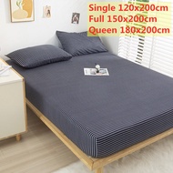 Queen Fitted Sheet King Size With Elastic Bed Cover For Double Bed Plaid Pattern Mattress Covers Pillowcase