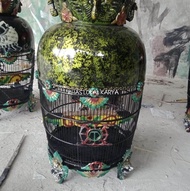 SANGKAR BURUNG ABSTRAK METALIK TERBAIK KANDANG PERKUTUT MAHKOTA MERAK PIBER FULLSET MURAH BERKUALITA