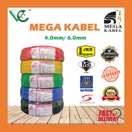 MEGA Cable 6mm Insulated PVC 100% Pure Copper Cable (SIRIM)