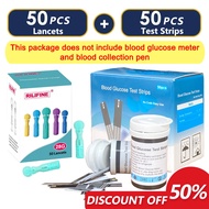 Blood Sugar meter test strips Work test 50 test strips and 50 Lancets(Glucometer not included)