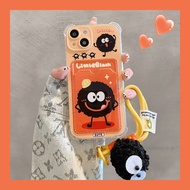 Soft Card Holder Smile briquettes cute Case OPPO a60 Reno 11f Realme c55 c63 12pro plus note 50 C51s