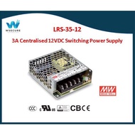 Centralised 12VDC 3A Capacity Switching Power Supply; Brand: Meanwell Taiwan - LRS-35-12