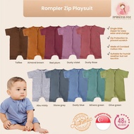 🇸🇬 SG Stocks - Zip Up Baby zip up romper playsuit soft cotton newborn baby jumpsuit zip playsuit bab