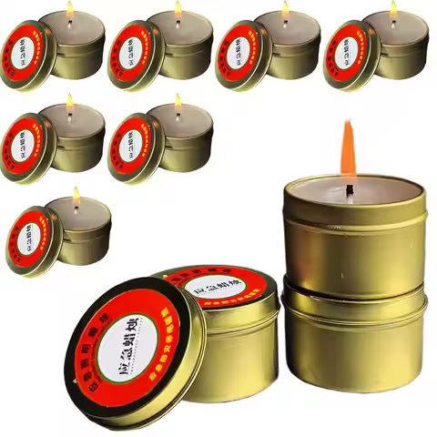 10pcs Power Outage Candles Unscented Candles 24 Hours Long Burning Lamp For Home Outdoor Activities 