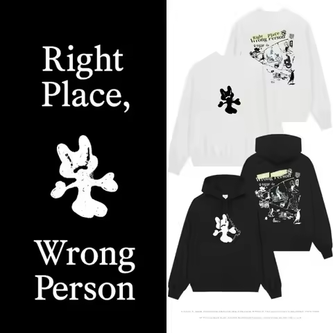 Kpop RM Right Place Wrong Person Men/Women Hoodie Around Print Same Long Sleeve Sweatshirt Clothes U