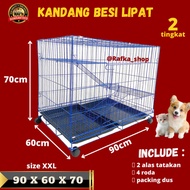 Jumbo Cage Size XXL 2-story Spacious Dog Rabbit Cat Cage - frHome
