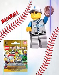 Lego 71001 Series 10 Minifigs Baseball Fielder 棒球接球員 連底板 說明書 包裝袋 (全新開袋確認)