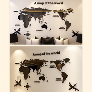 world map wall sticker acrylic 3d solid crystal world map wall decoration office stickers
