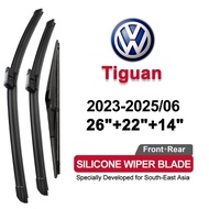 (Front+Rear 3pcs) Silicone Car Wiper for VW Volkswagen Tiguan 2023-2025 (AD1) 2024 Windshield Wiper 