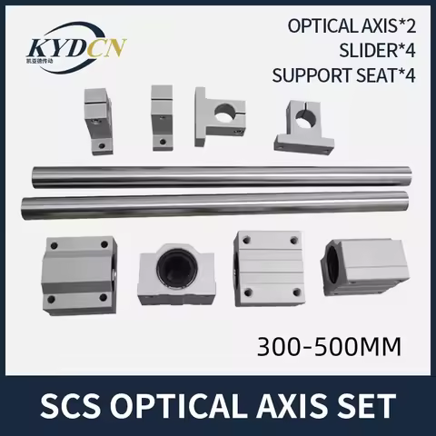 Linear Rail Rod 16mm L300-500mm Chrome Plated Round Shaft SCS16UU Block Bearing SK16 Shaft Support f
