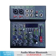 Mini Mixer Audio Podcast DJ Karaoke Bluetooth 4-Channel