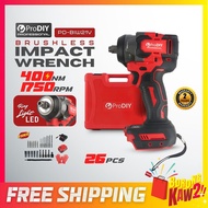 PRODIY 400NM Brushless Impact Wrench 1750RPM 1/2 inch Cordless Driver Torque Powerful Impact Gun Scr