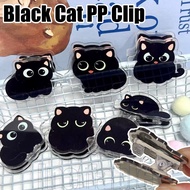 2/4/8Pcs Black Cat PP Clip - for Ticket, Paper - Kawaii Kitty Fixed Clips - Acrylic Photo Clamp - Ho