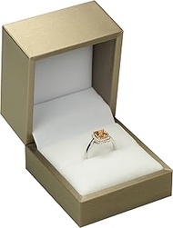 The Jewellery Pak Ring Box for Wedding Proposal Engagement for Men Women Luxury Soft Touch Gold Colo