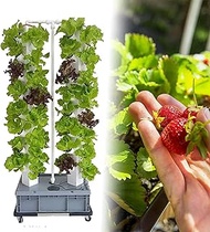 Hydroponic Growing Kits Hydroponics Growing System Indoor Garden ｜ 64 Holes Herb Growing Kit With Pump ｜ Vertical Hydroponic Tower For Herbs, Fruits And Vegetables