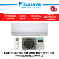 DAIKIN (4 STAR+NON WIFI) R32 1.5HP INVERTER AIRCOND FTKF35B/RKF35A-2WMY-LO - DAIKIN WARRANTY MALAYSI