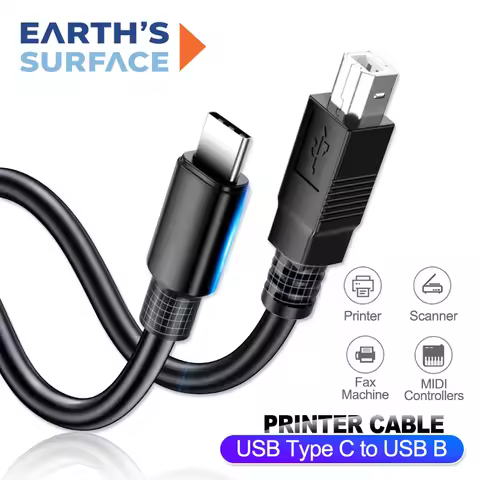 USB Type C to USB B 2.0 Printer Cable High Speed Cable for HP Canon Brother Epson Dell Printer Fax M
