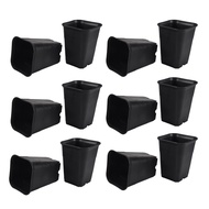 12PCS-Pack Black Square Plastic Plant Pot for Plant Flowers Cactus Etc. Black Nursery Flower Pot