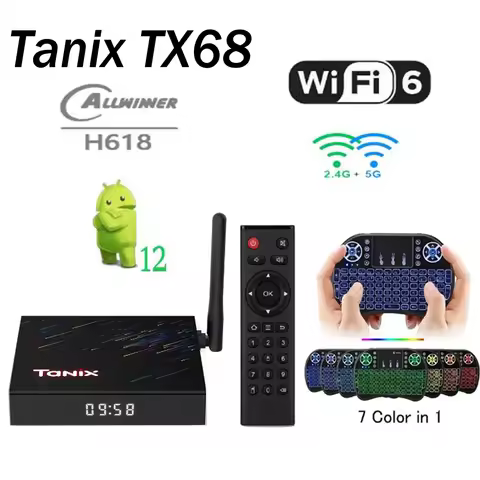 TANIX TX68 Allwinner H618 4G 64G Android 12.0 Smart TV Box Dual Wifi6 4k Media Player AV1 Set Top Bo