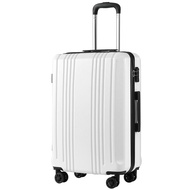 Luggage Suitcase PC+ABS with TSA Lock Spinner Carry on Hardshell Lightweight 20in 24in 28in(white, M