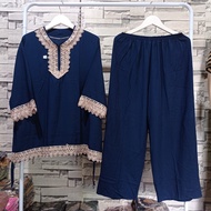 one set jumbo/Setelan renda arab jumbo/setelan cp daster arab polos