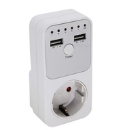 HL Programmable Countdown Timer Socket Electrical Intelligent 6HR Socket Double USB Port Electronic 