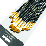 Angular Paint Brush12pcs Nylon Hair Angled Paint Brushes Set Art Paintbrush for Watercolor Acrylic G