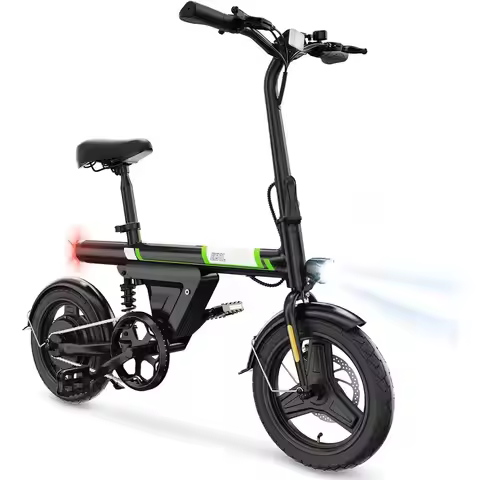 Compact 750W Peak Power Electric Bike, 36V 7.8Ah Battery, 15 Mile Range, 14 Adult Commuter E-Bike (B
