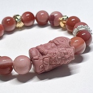 粉願守護 l 扎基拉姆。設計款手環 l 阿拉善瑪瑙。14k包金配件