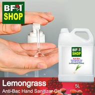 Anti Bacterial Hand Sanitizer Gel with 75% Alcohol  - Lemongrass Anti Bacterial Hand Sanitizer Gel - 5L