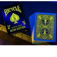 Bicycle Neon Rider Back Yellow-Starburst Deck Playing Cards