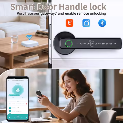 Tuya Smart Bluetooth Fingerprint Recognition Door Lock Smart Life Control Home Automation Smart Door
