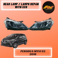 Perodua Myvi G3 2018 Head Lamp With Ecu 100% New High Quality