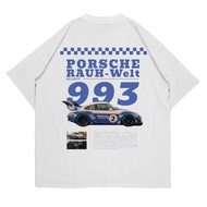 Porsche RWB White Streetwear T-Shirt Retro Combed Premium 24s Men's T-Shirt