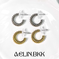 Aelin.bkk Foreign Style Earrings Hoop Gold Silver
