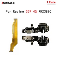 For Realme C67 4G RMX3890 USB Charging Port Board Main Board Motherboard Flex Cable
