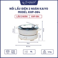 Kaiyo 2-compartment electric hot pot, 6L capacity, 30cm diameter - 3 heat levels. Genuine products e